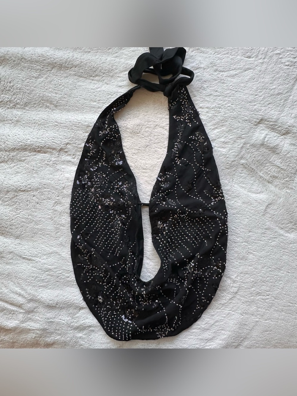 Edikted Black Sequin Halter Top